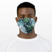 Teal and Green Tropical Plants Adult Cloth Face Mask (Worn)