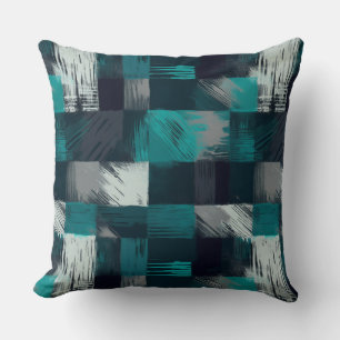 Teal and Grey Abstract Elegance Throw Pillow