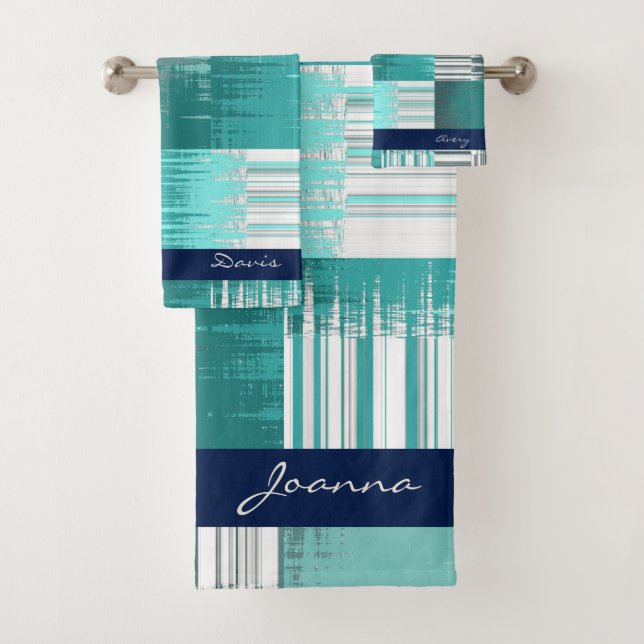 Teal And Grey Bath Towel Set (Insitu)
