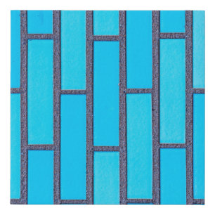 Teal and grey brick vector faux canvas print