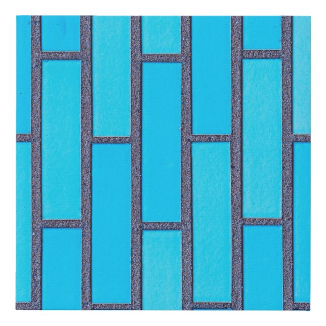 Teal and grey brick vector faux canvas print (Front)