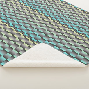 Teal and Grey Checkered Blanket