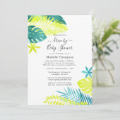 Teal and Lemon Tropical Drive By Shower Invitation (Standing Front)