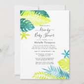 Teal and Lemon Tropical Drive By Shower Invitation (Front)