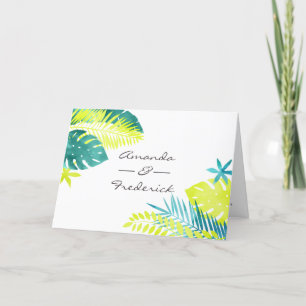 Teal and Lemon Tropical Wedding Program