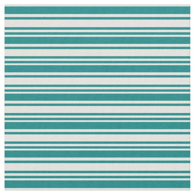 Teal and Light Cyan Stripes/Lines Pattern Fabric (Close Up)