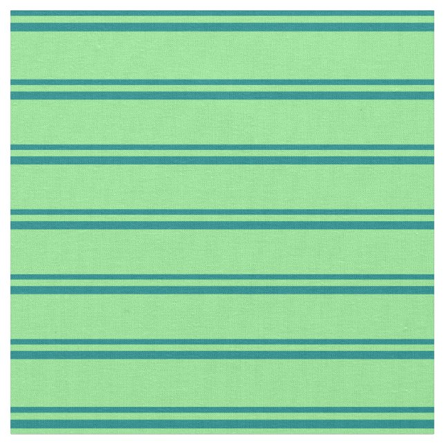 Teal and Light Green Pattern of Stripes Fabric (Close Up)