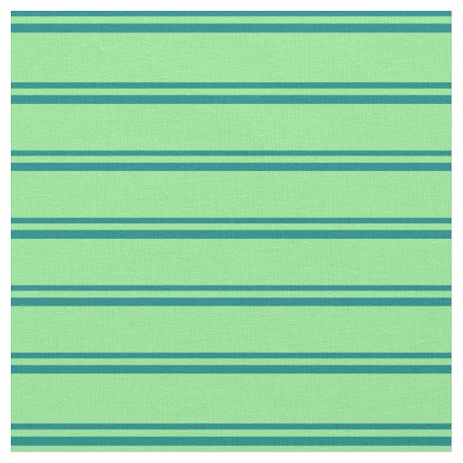 Teal and Light Green Stripes Pattern Fabric