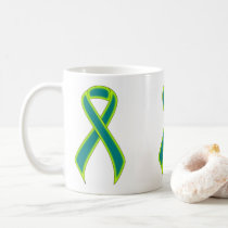 Teal and Lime Green Awareness Ribbon Coffee Mug