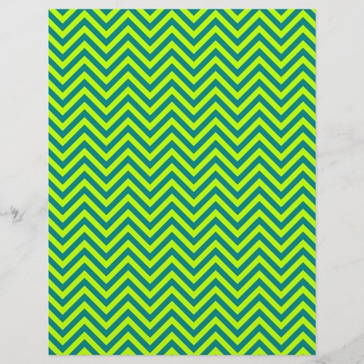 Teal And Lime Green Chevron Pattern (Front)