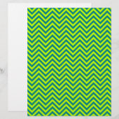 Teal And Lime Green Chevron Pattern (Front/Back)