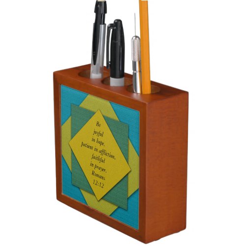 Teal and Mustard Geometric Bible Verse Organizer