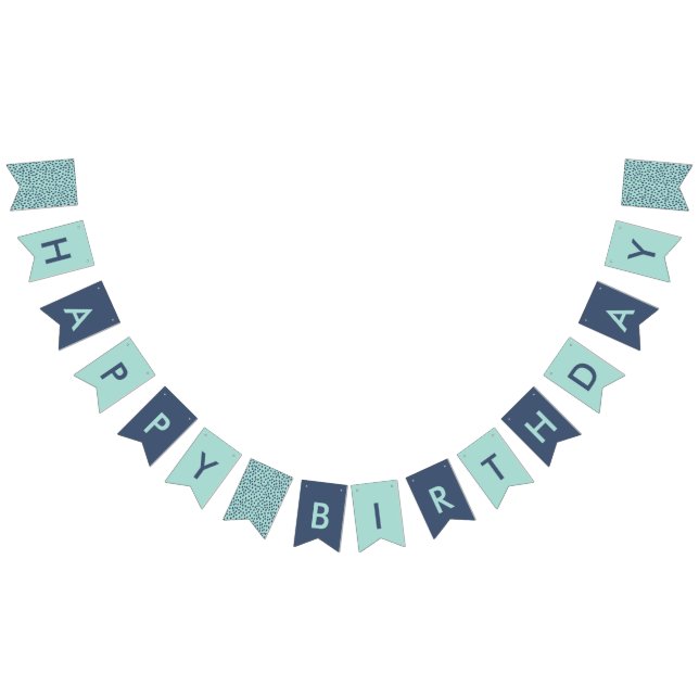 Teal and Navy Dots Bunting Flags (All)