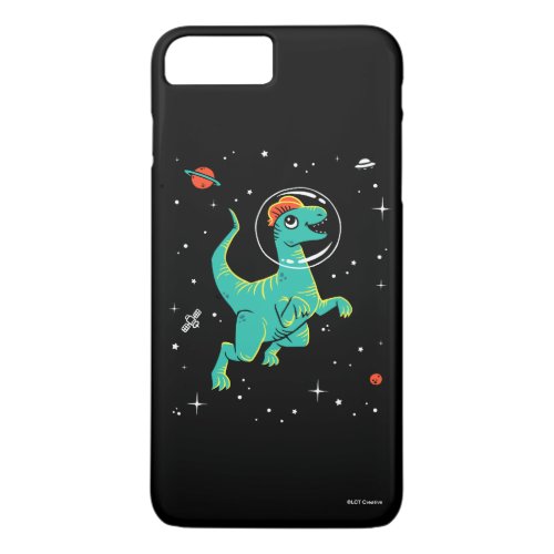 Teal And Orange Dilophosaurus Dinos In Space iPhone 8 Plus7 Plus Case