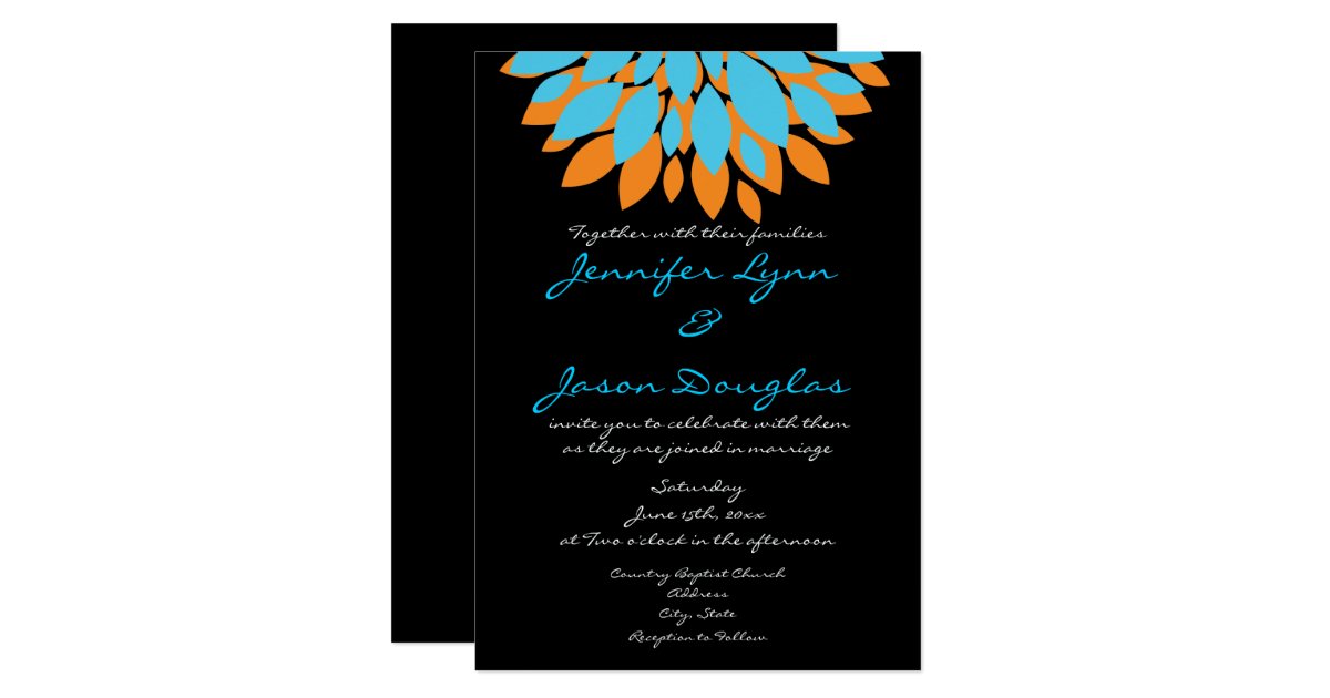 Black And Orange Wedding Invitations 9