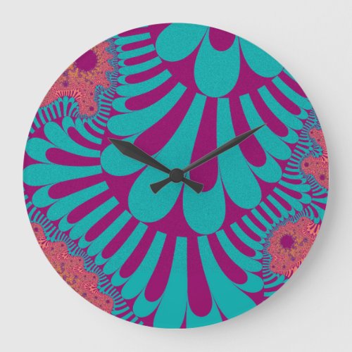 Teal and Orange Loop Large Clock