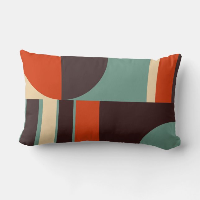 Teal and orange  lumbar pillow (Back)