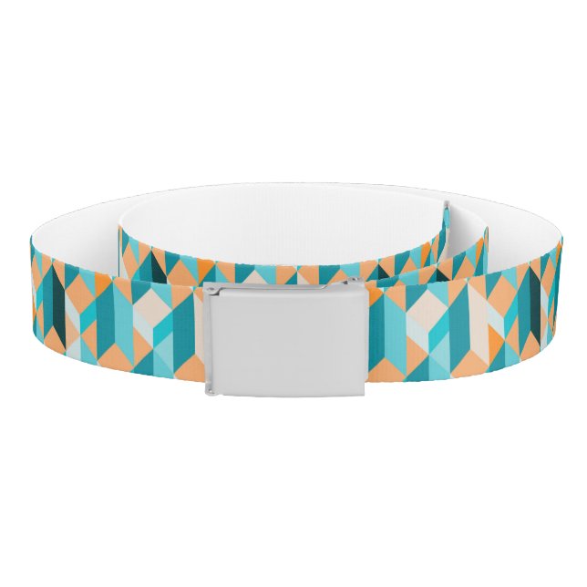 Teal And Orange Shapes Pattern Belt (Coil)