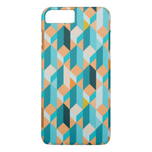 Teal And Orange Shapes Pattern iPhone 8 Plus/7 Plus Case