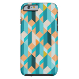 Teal And Orange Shapes Pattern Tough iPhone 6 Case