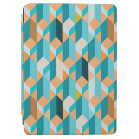 Teal And Orange Shapes Pattern Ipad Air Cover