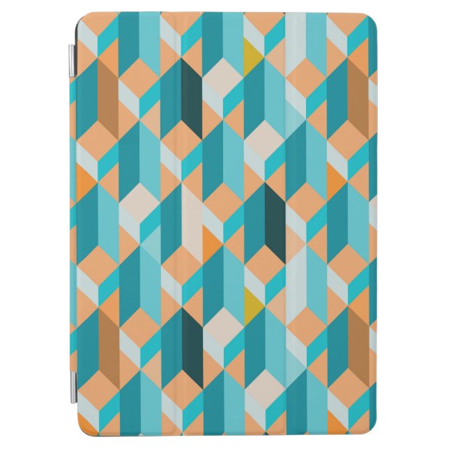 Teal And Orange Shapes Pattern iPad Air Cover (Front)
