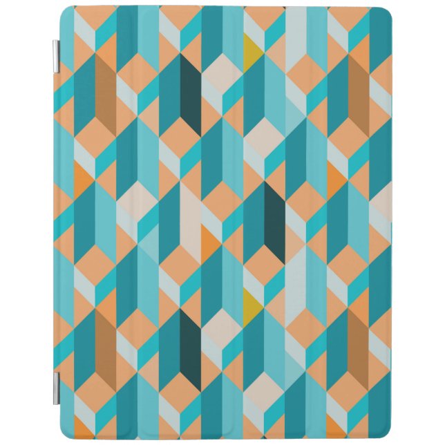 Teal And Orange Shapes Pattern iPad Air Cover (Front)