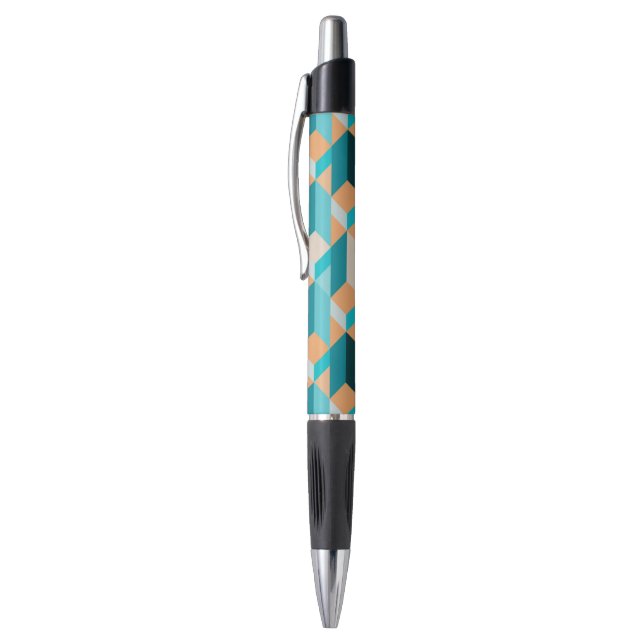 Teal And Orange Shapes Pattern Pen (Top (Vertical))