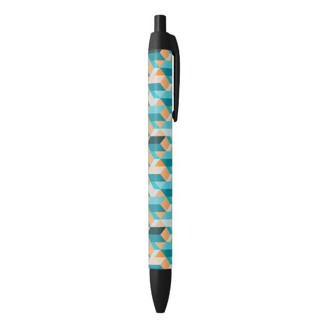 Teal And Orange Shapes Pattern Pen (Bottom (Vertical))