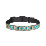 Teal And Orange Shapes Pattern Pet Collar