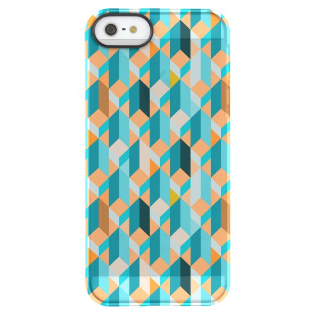 Teal And Orange Shapes Pattern Uncommon iPhone Case (Back)