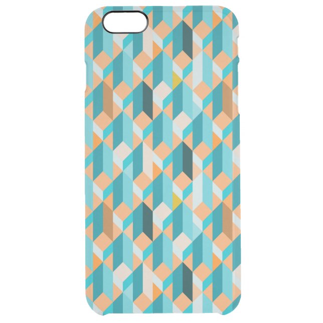 Teal And Orange Shapes Pattern Uncommon iPhone Case (Back)