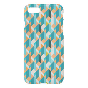 Teal And Orange Shapes Pattern iPhone SE/8/7 Case