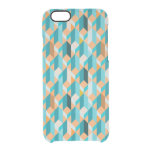 Teal And Orange Shapes Pattern Clear iPhone 6/6S Case