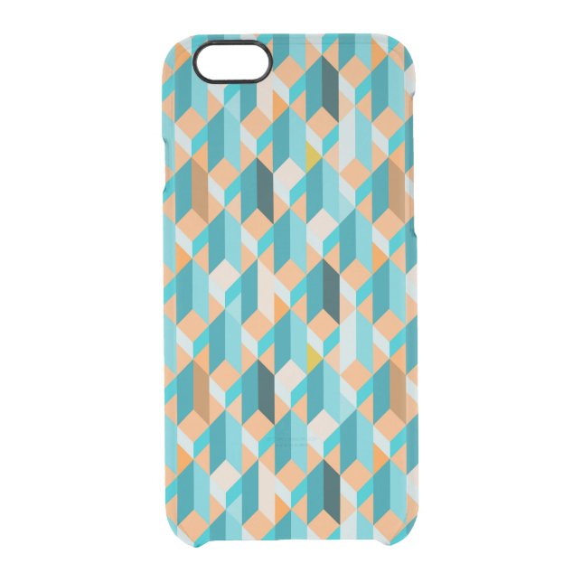 Teal And Orange Shapes Pattern Uncommon iPhone Case (Back)