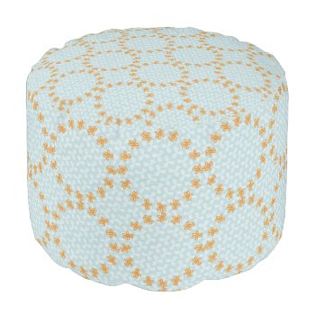Teal And Orange Simple Flower Pattern Pouf by FatCatGraphics at Zazzle