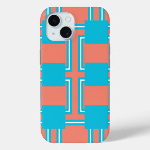 Teal and Orange Square iPhone 15 Case