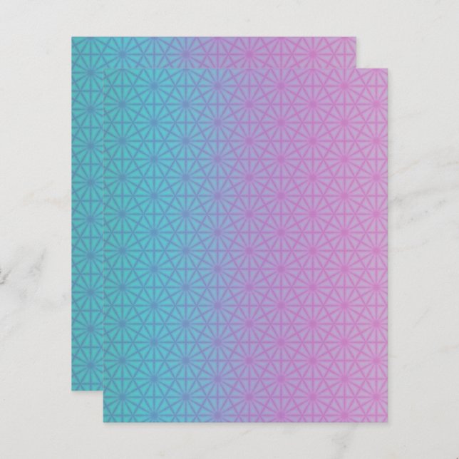 Teal and pale purple gradient scrapbook paper (Front/Back)