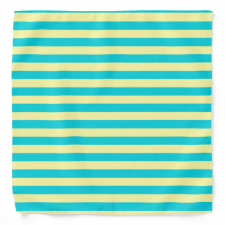 Teal and Pale Yellow Stripes Bandana