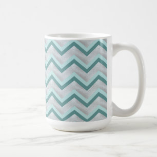Teal and Pearls ZigZag Coffee Mug