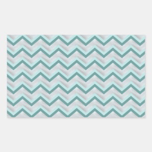 Teal and Pearls ZigZag Rectangular Sticker