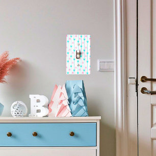 Teal and pink arrows nursery light switch cover