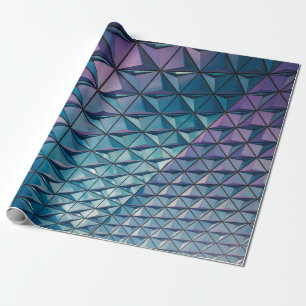 Teal and pink artwork wrapping paper