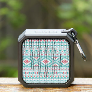 Teal and Pink Aztec Tribal Pattern Bluetooth Speaker