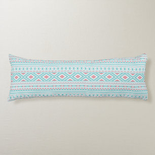 Teal and Pink Aztec Tribal Pattern Body Pillow