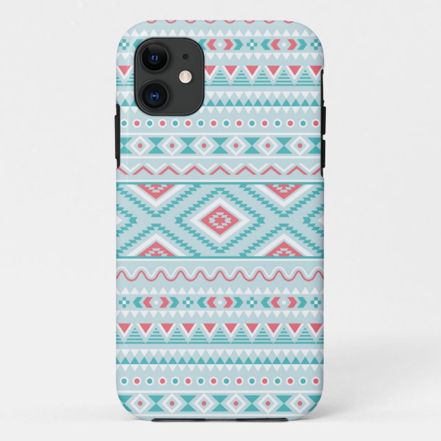 Teal and Pink Aztec Tribal Pattern Case-Mate iPhone Case (Back)