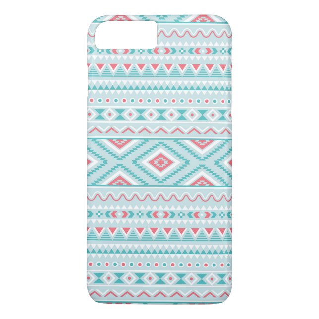Teal and Pink Aztec Tribal Pattern Case-Mate iPhone Case (Back)