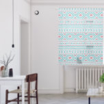 Teal and Pink Aztec Tribal Pattern Sheer Curtains