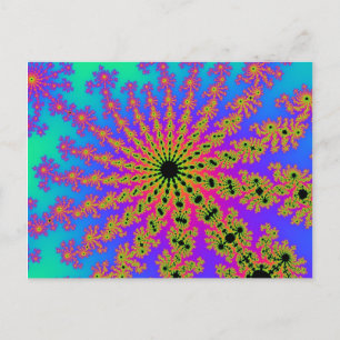 Teal and Pink Burst Postcard
