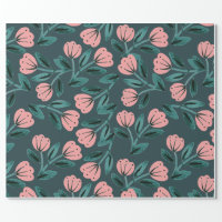 Chinoiserie Paper, Dusty Rose Floral Chinoiserie Wrapping Paper
